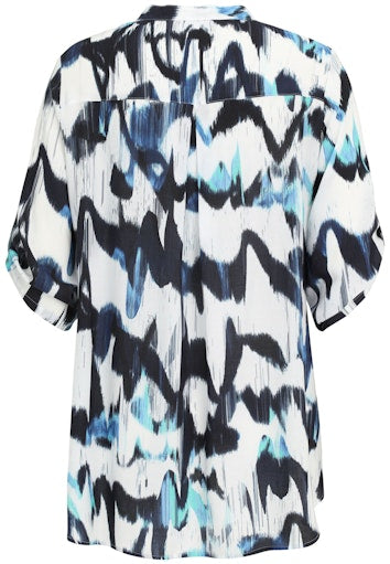 Blouses korte mouw navy Doris Streich