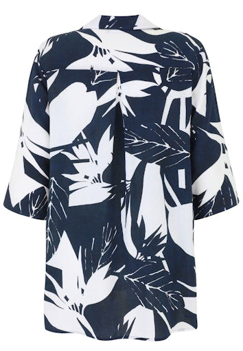 Blouses korte mouw navy Doris Streich