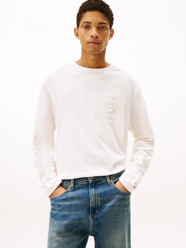 T-shirts lange mouw wit Tommy Jeans