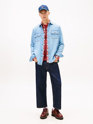 Hemden lange mouw blauw Tommy Jeans