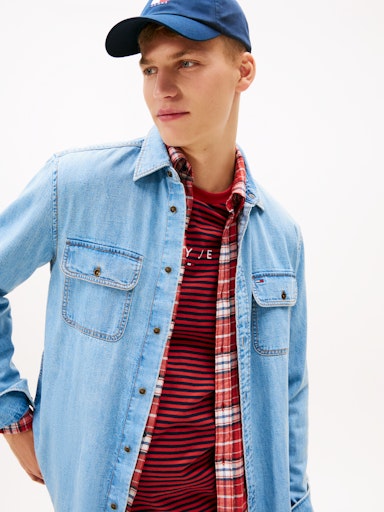 Hemden lange mouw blauw Tommy Jeans