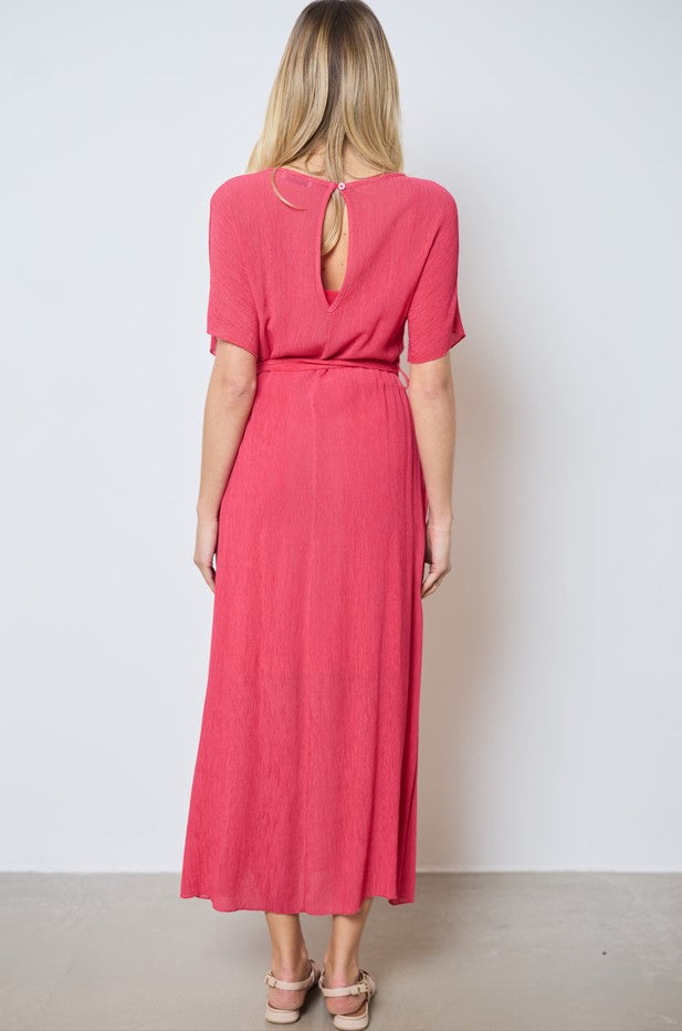 Jurken korte mouw rood LOVE AT ME