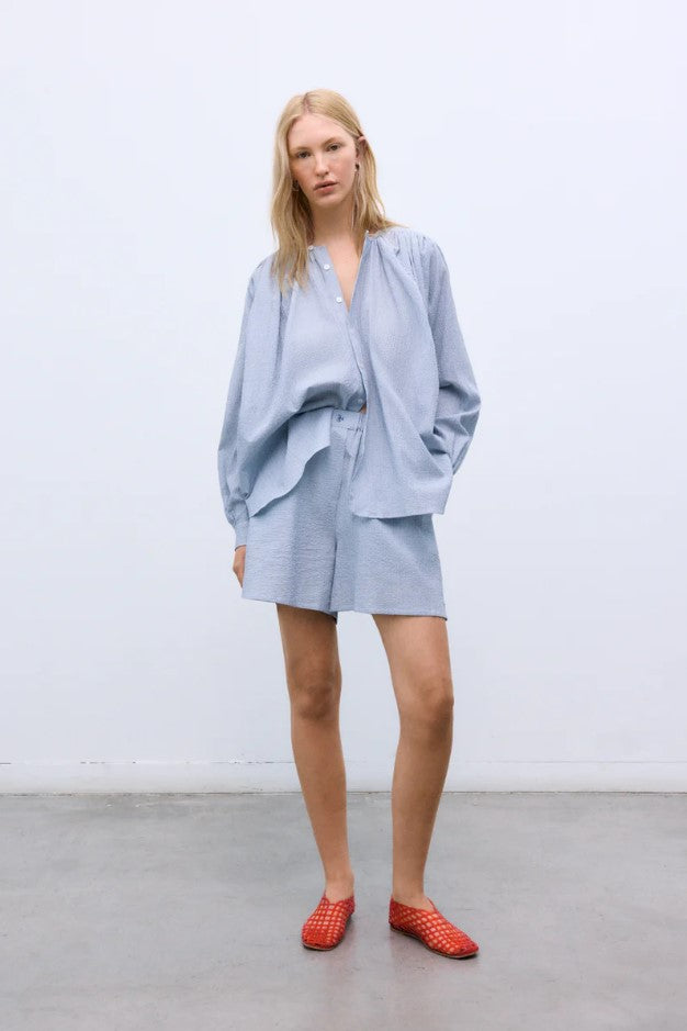 Blouses lange mouw blauw The New Society