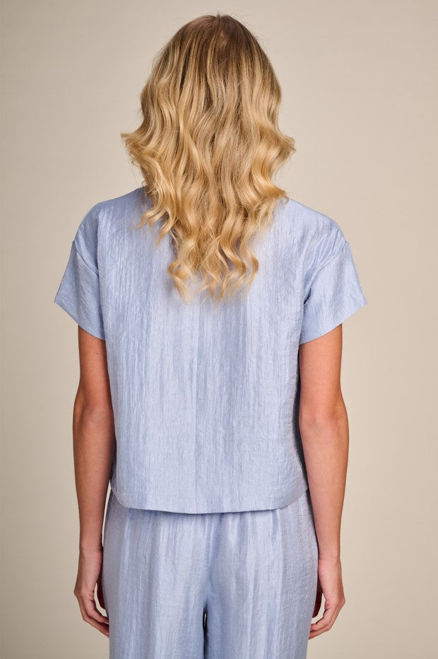 Blouses korte mouw blauw Due Amanti