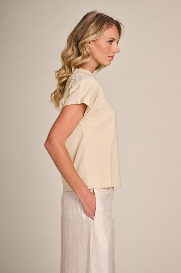 T-shirts korte mouw beige Due Amanti