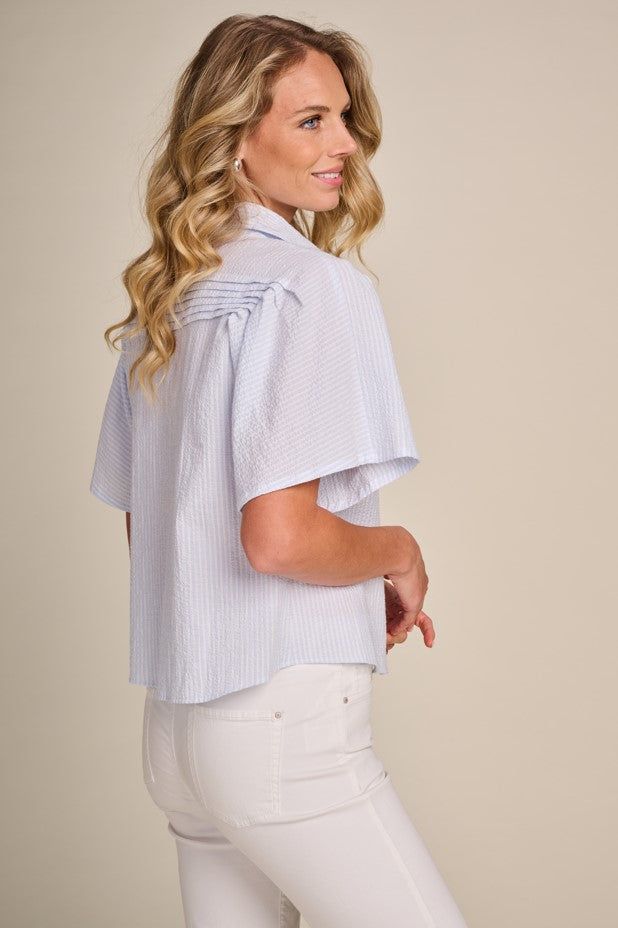 Blouses korte mouw blauw Due Amanti