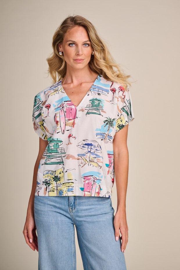 Blouses korte mouw multicolor Due Amanti