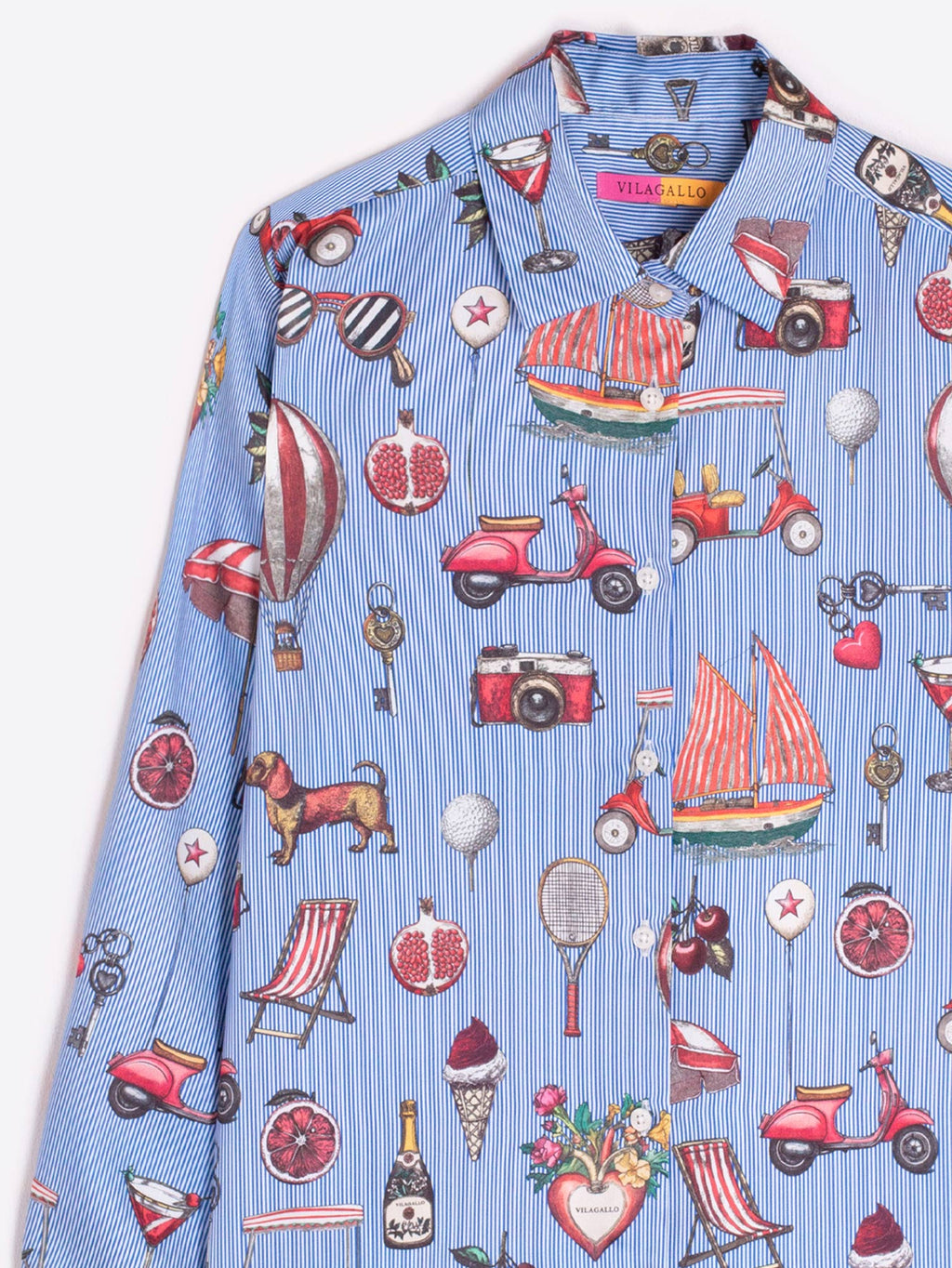 Blouses lange mouw blauw Vilagallo