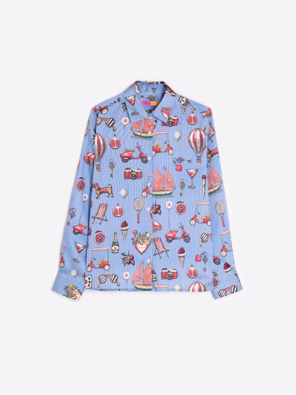 Blouses lange mouw blauw Vilagallo