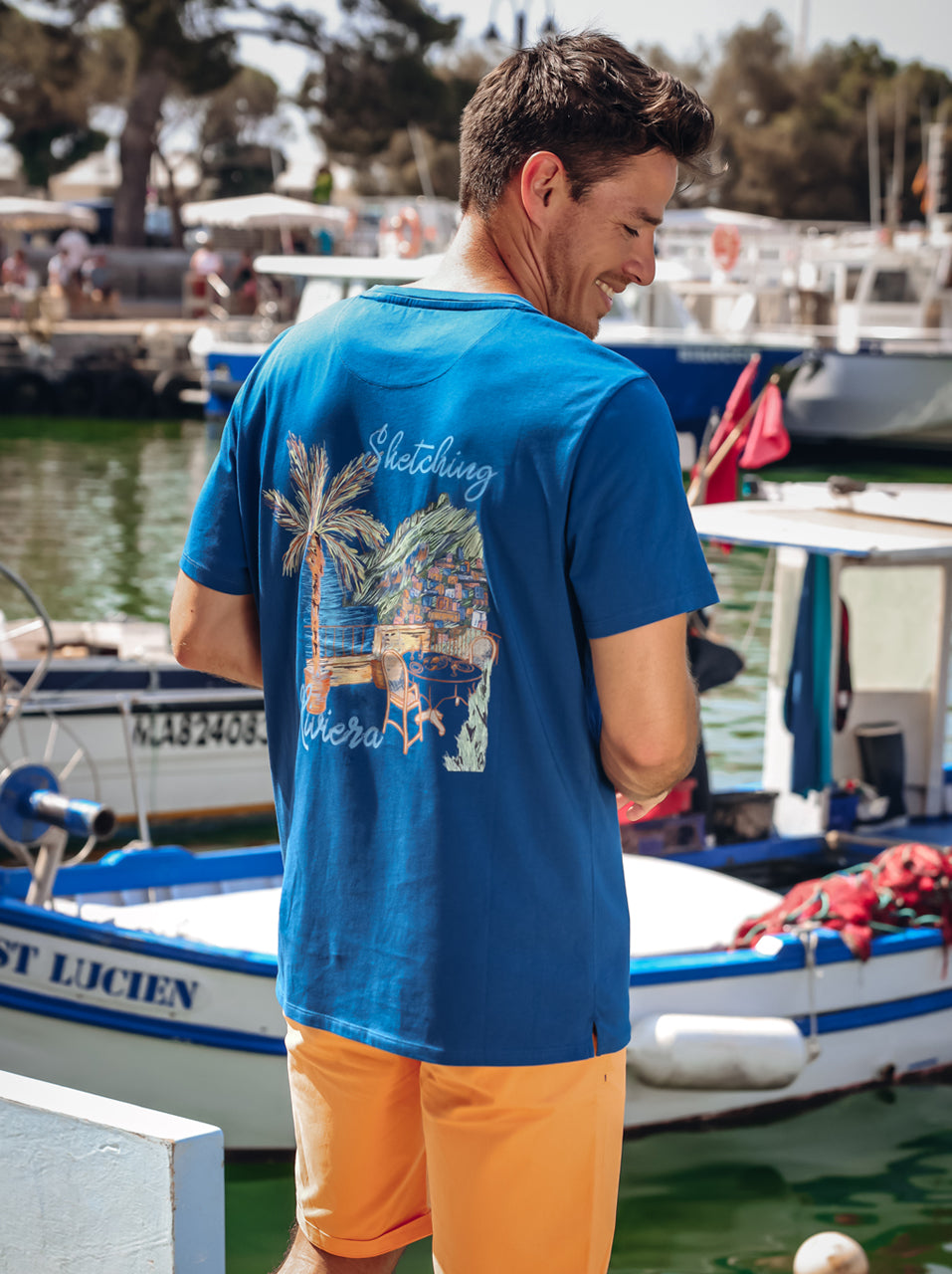 T-shirts korte mouw blauw A Fish Named Fred