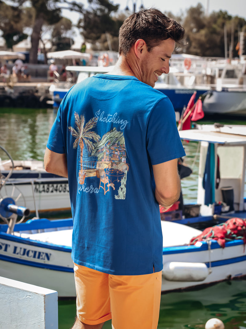 T-shirts korte mouw blauw A Fish Named Fred