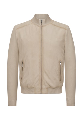 Leren jassen beige Milestone