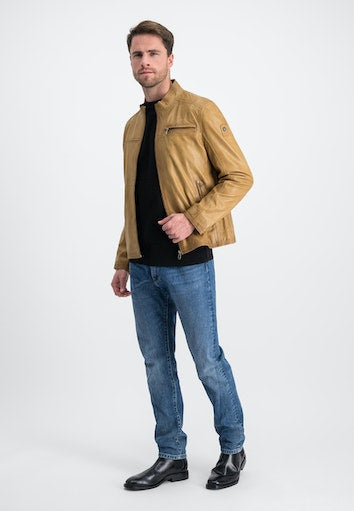 Leren jassen bruin Milestone