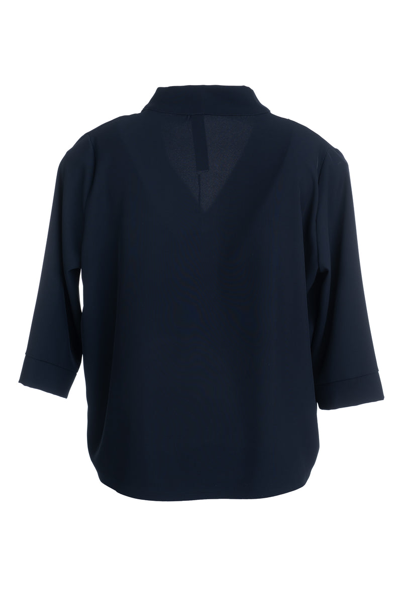 Blouses lange mouw navy Dame Blanche