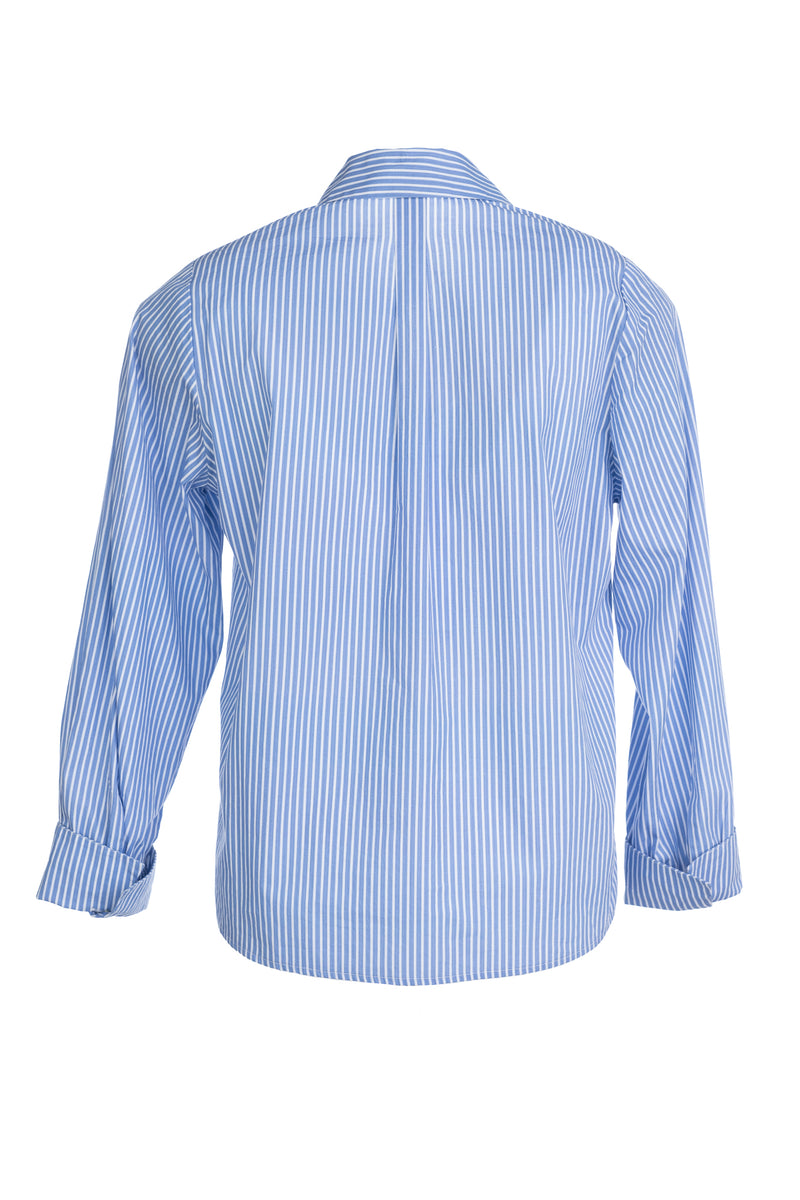 Blouses lange mouw blauw Dame Blanche