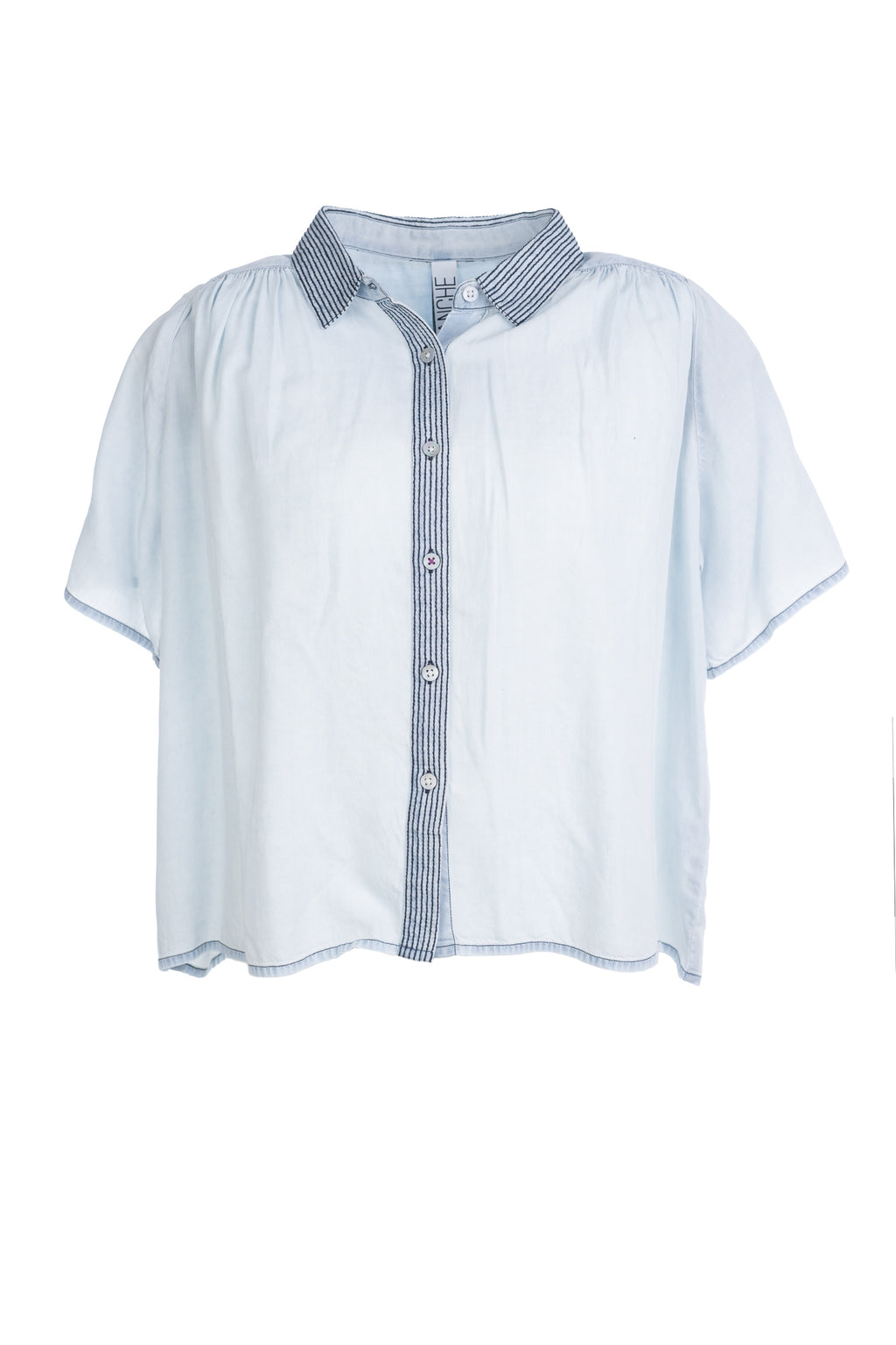 Blouses korte mouw blauw Dame Blanche