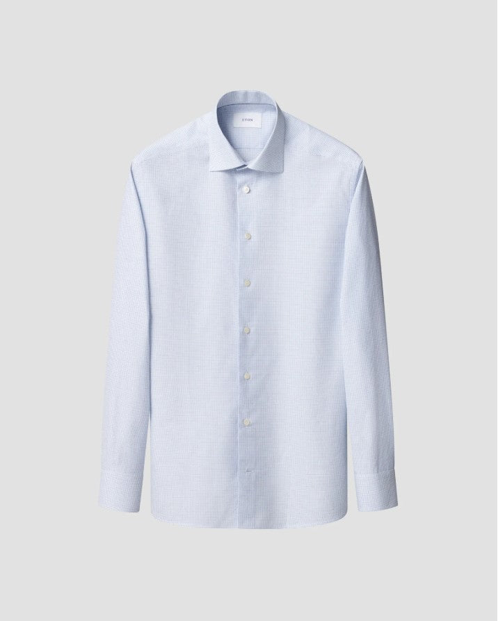 Hemden lange mouw blauw ETON SHIRT