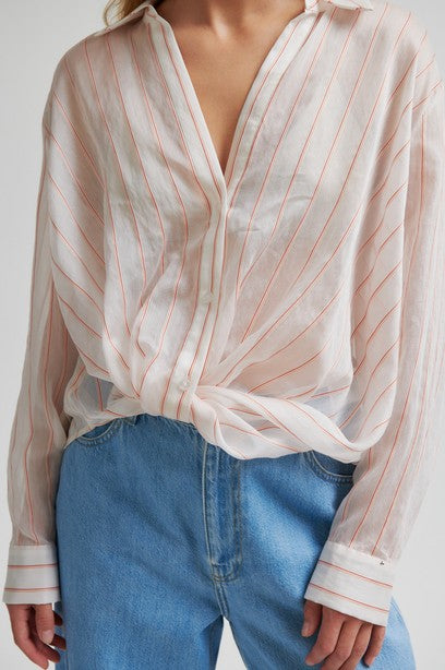 Blouses lange mouw beige Second Female
