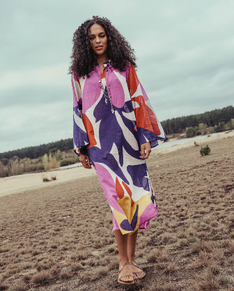 Jurken lange mouw roze Kate & Jules