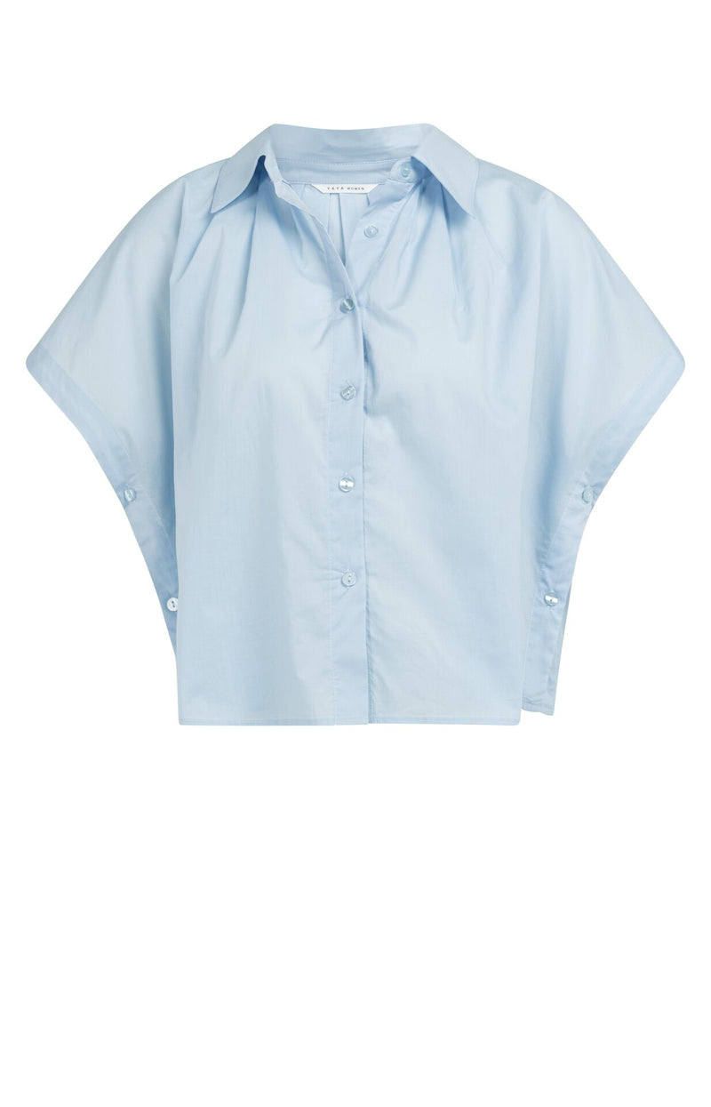 Blouses korte mouw blauw YAYA