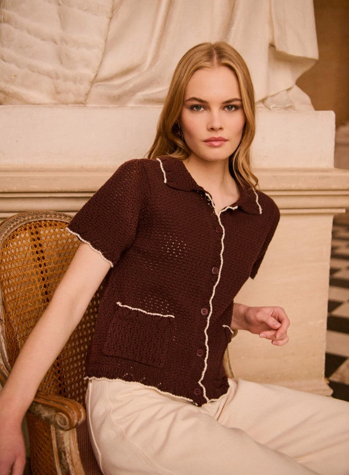 Blouses korte mouw bruin PETITE MENDIGOTE