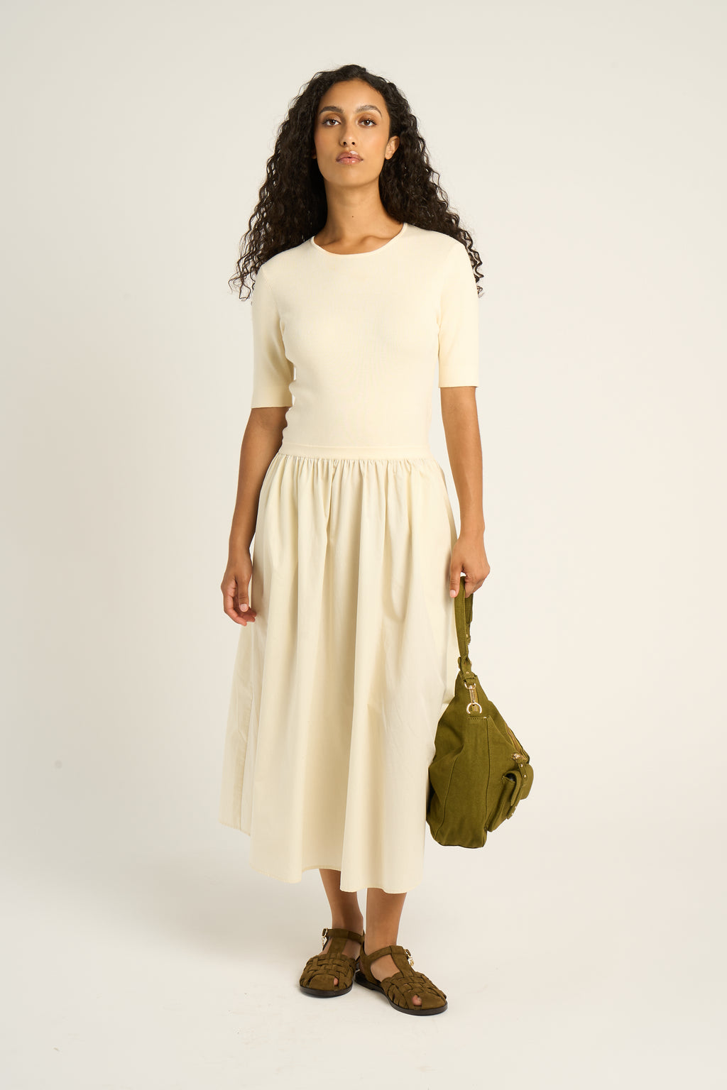 Jurken korte mouw beige PETITE MENDIGOTE