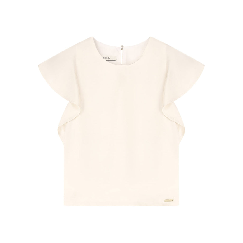 Blouses korte mouw beige Blue Bay