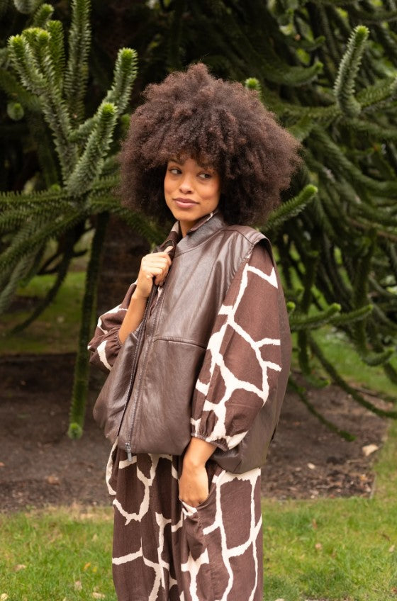 Leren jassen bruin BLACK ROSE