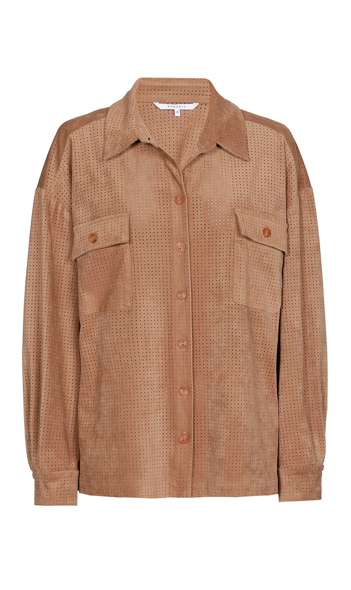 Blouses korte mouw bruin Xandres