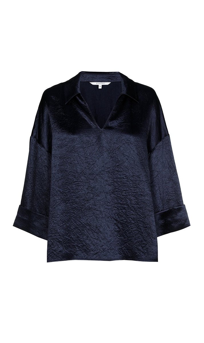 Blouses lange mouw navy Xandres