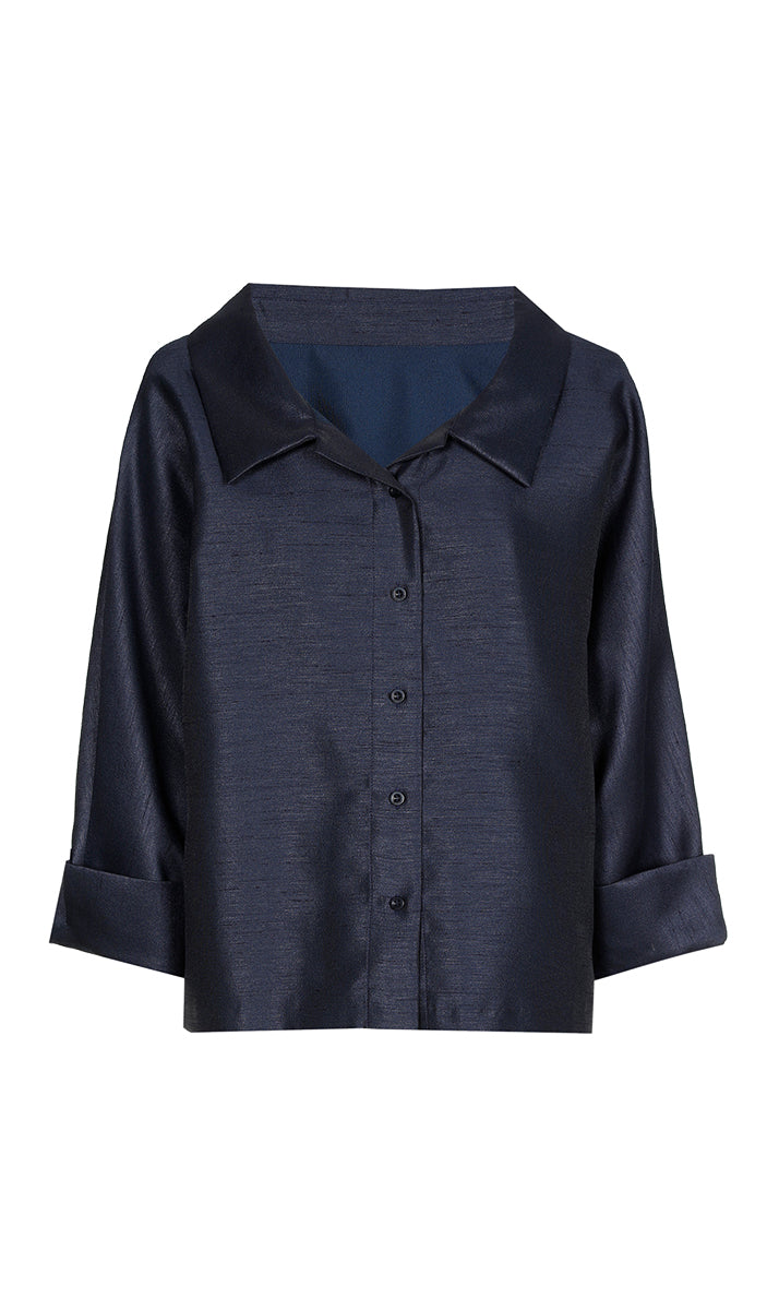 Blouses lange mouw navy Xandres