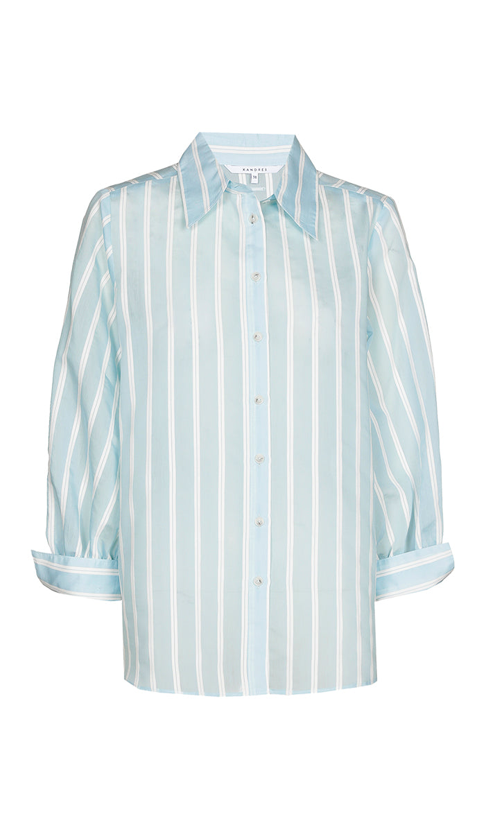 Blouses korte mouw blauw Xandres