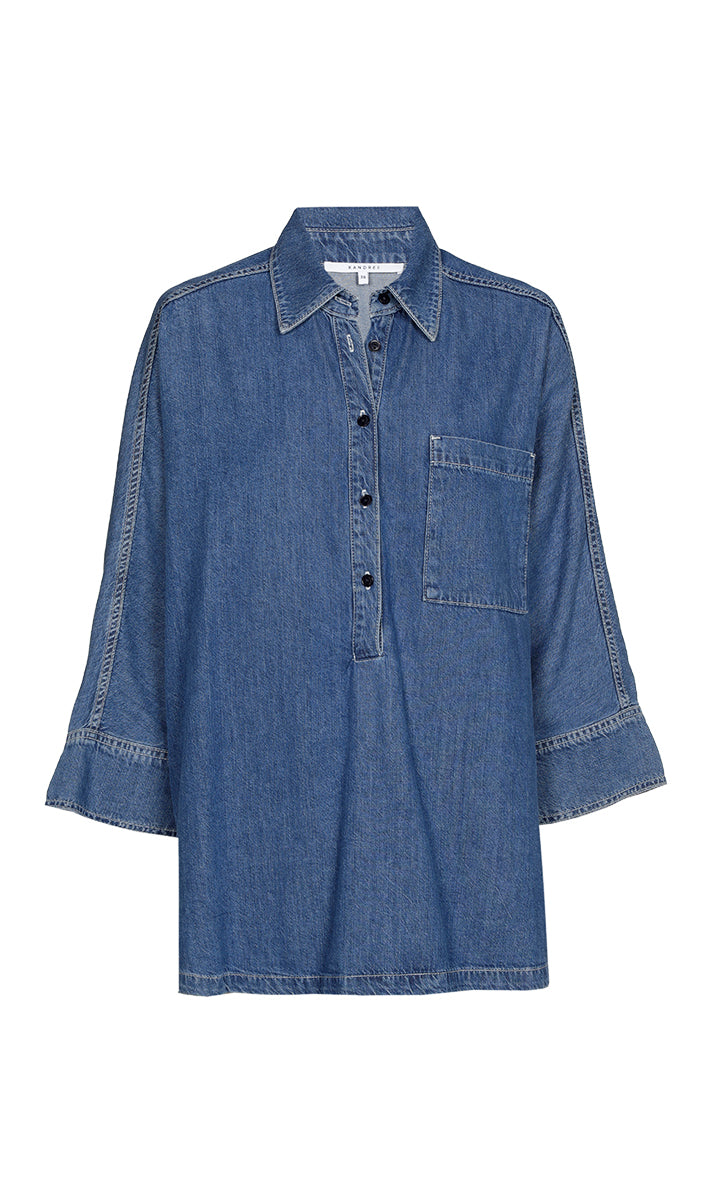 Blouses korte mouw blauw Xandres