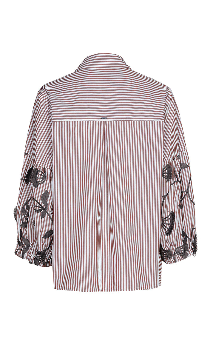 Blouses lange mouw bruin Xandres