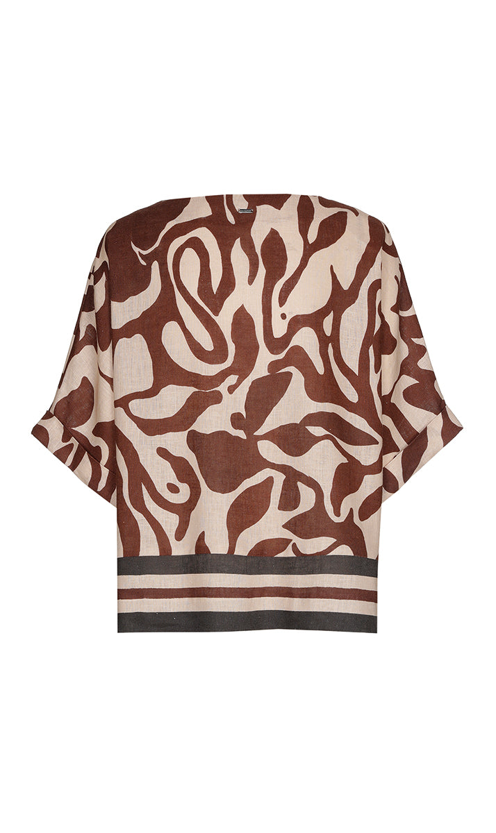 Blouses korte mouw bruin Xandres