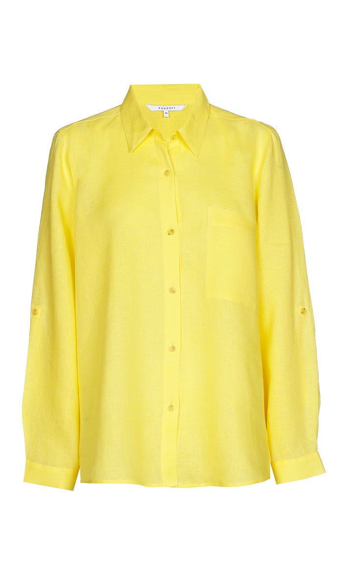 Blouses korte mouw geel Xandres