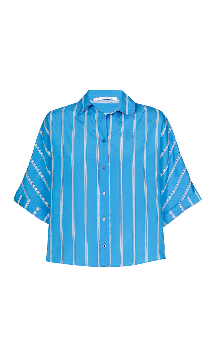 Blouses korte mouw blauw Xandres