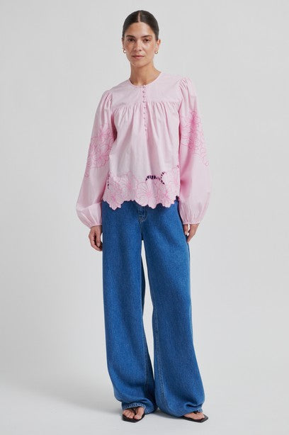 Blouses lange mouw roze Second Female
