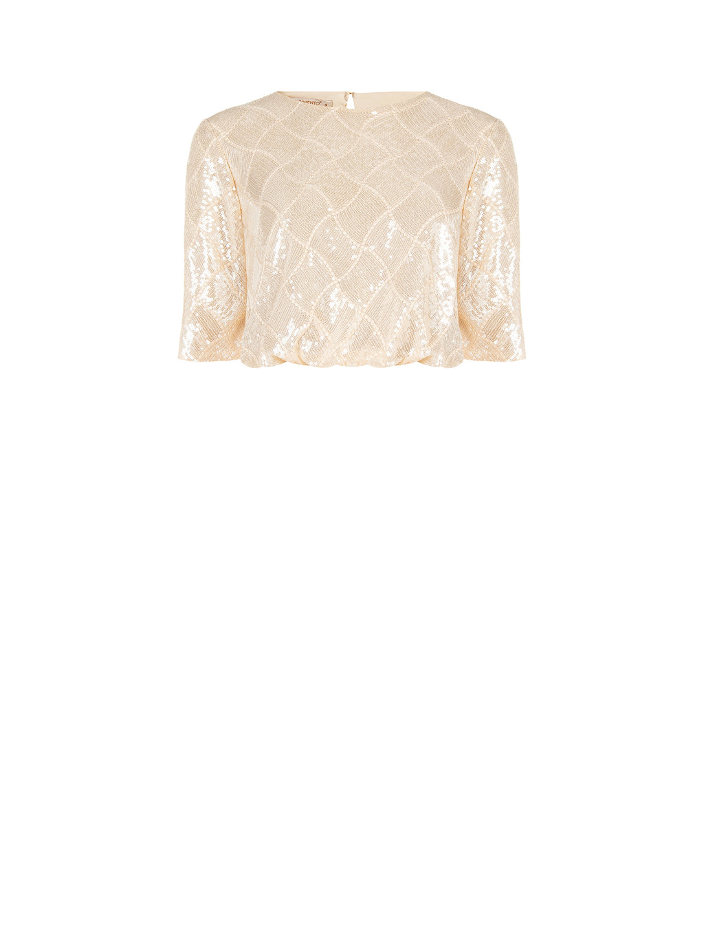 Blouses korte mouw beige Rinascimento