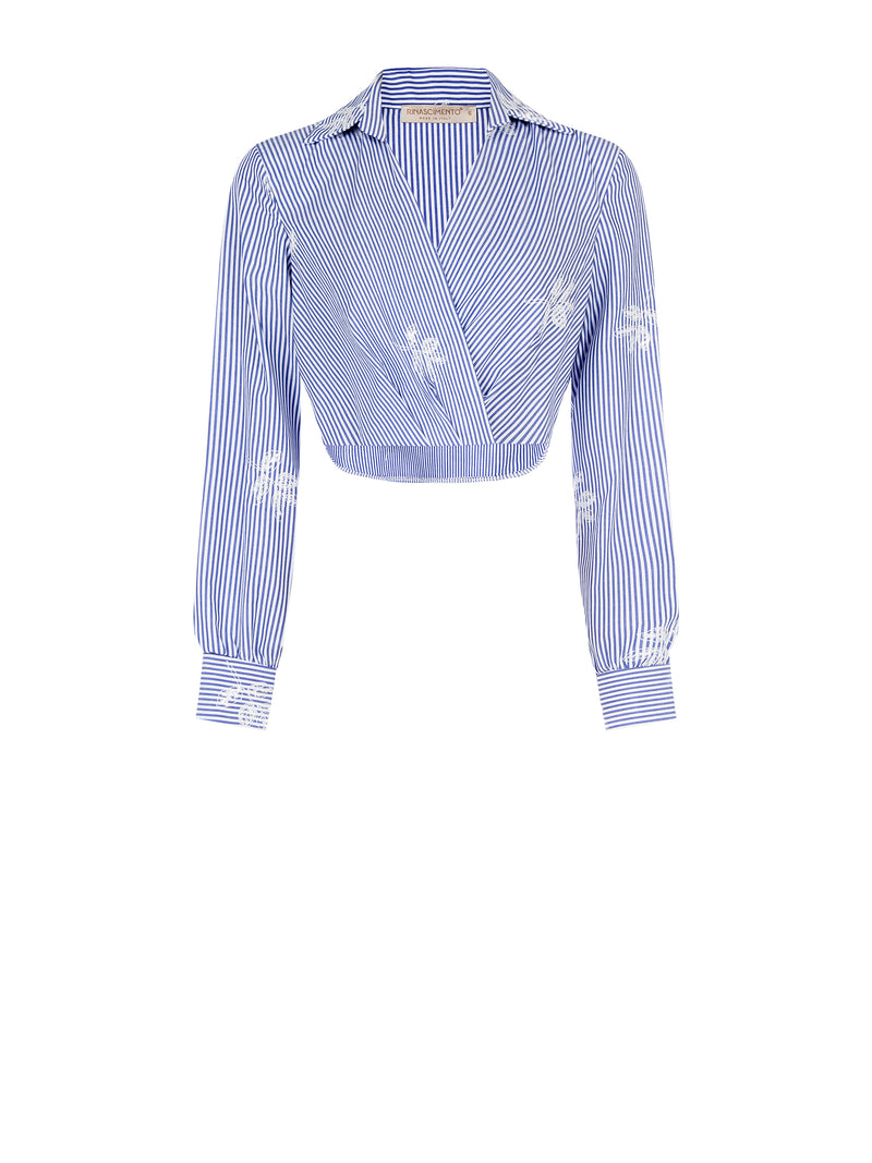 Blouses lange mouw blauw Rinascimento