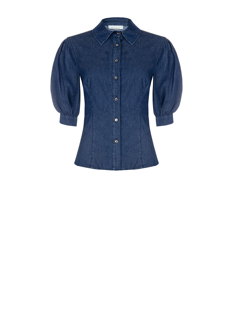 Blouses korte mouw navy Rinascimento