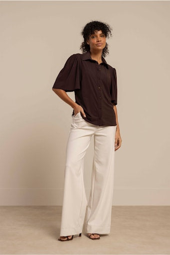 Blouses korte mouw bruin Studio Anneloes