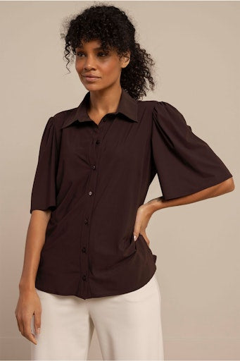 Blouses korte mouw bruin Studio Anneloes