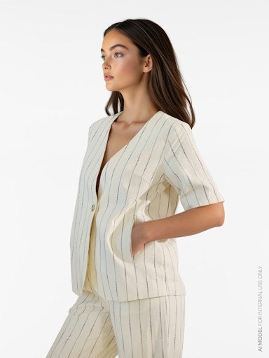 Blouses korte mouw beige VILA