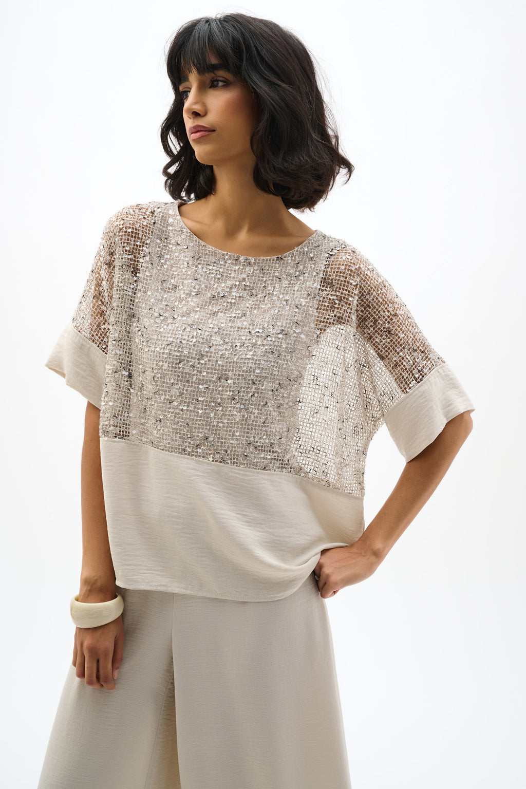 Blouses korte mouw beige Joseph Ribkoff