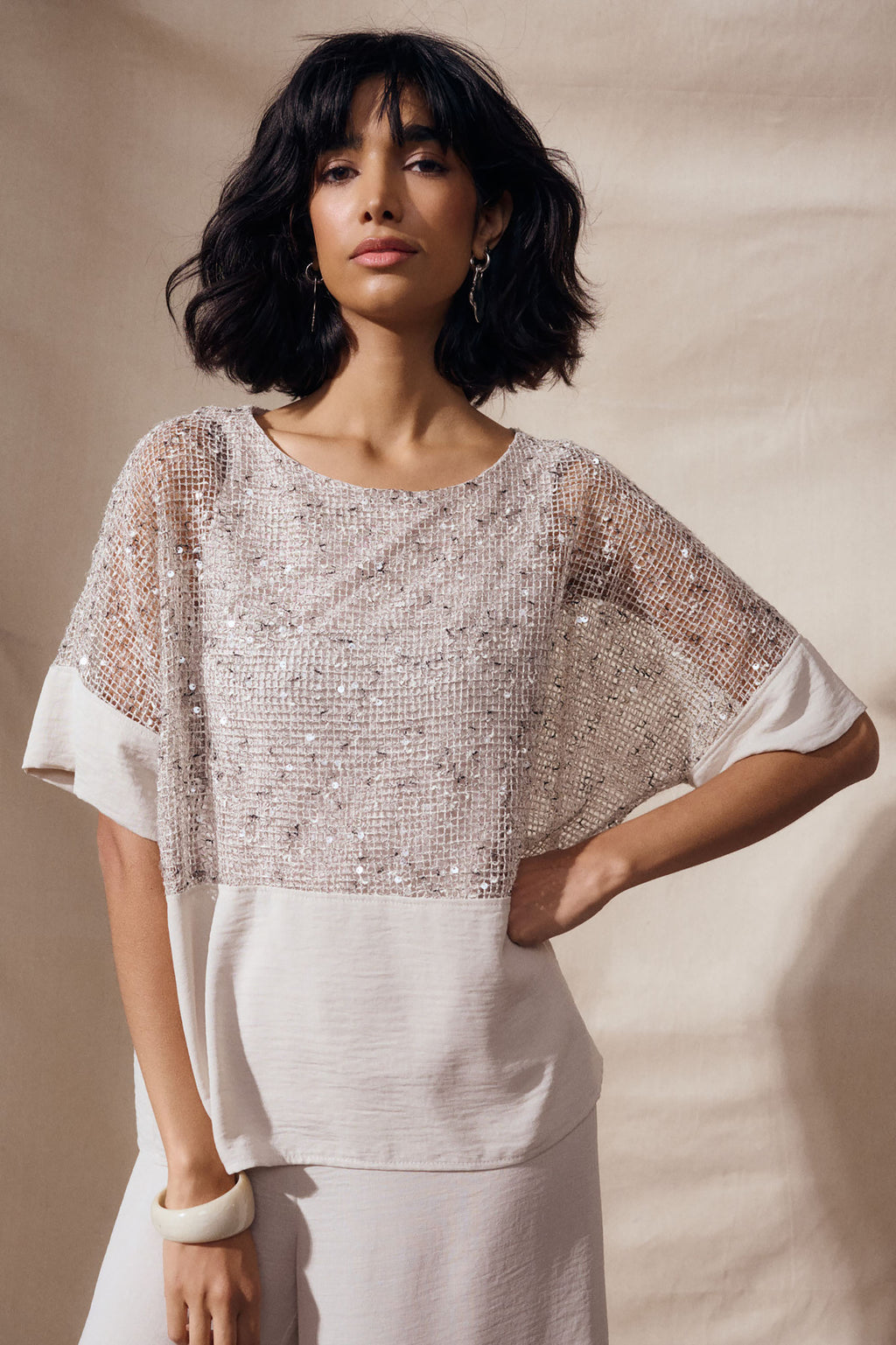 Blouses korte mouw beige Joseph Ribkoff