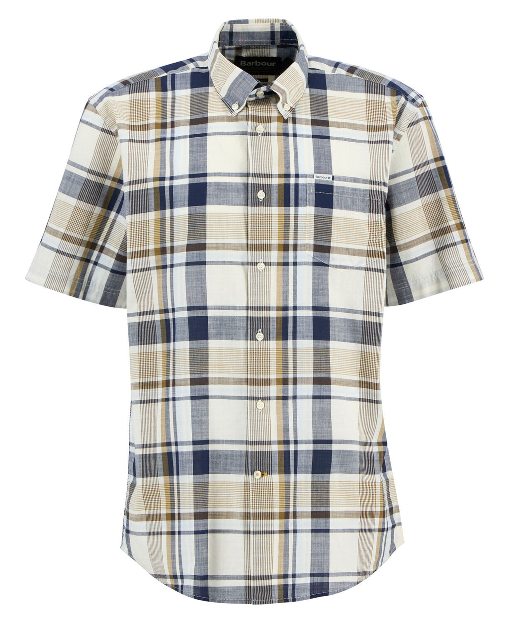 Hemden korte mouw bruin Barbour