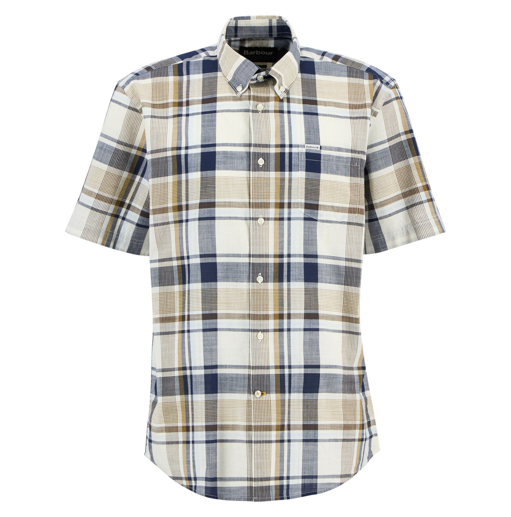Hemden korte mouw bruin Barbour
