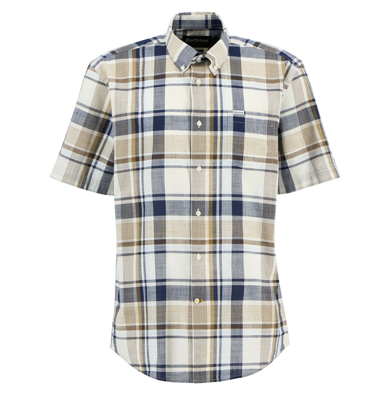 Hemden korte mouw bruin Barbour