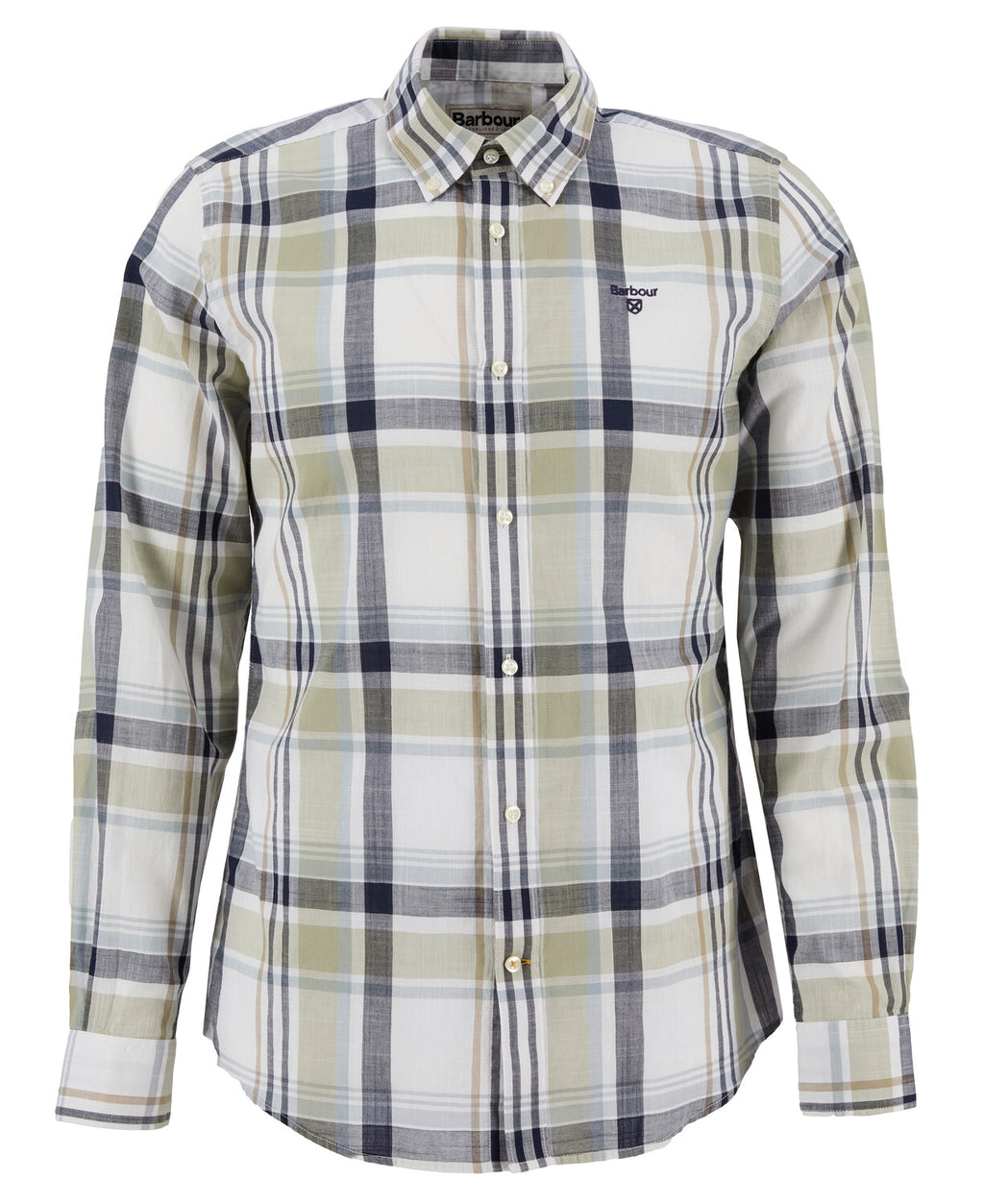 Hemden lange mouw groen Barbour